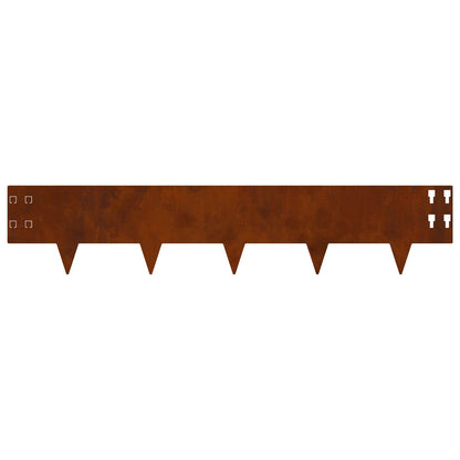 Lawn Edging 10 pcs 100 x 20 cm Steel Rusty