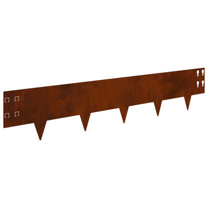 Lawn Edging 30 pcs 100 x 20 cm Steel Rusty