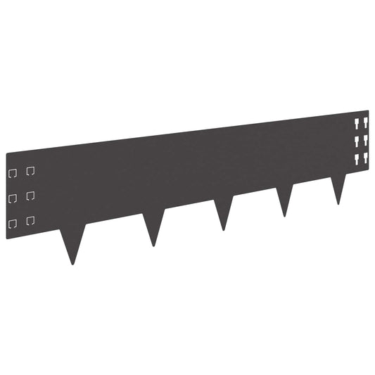 Lawn Edging 10 pcs 100 x 25 cm Steel Black