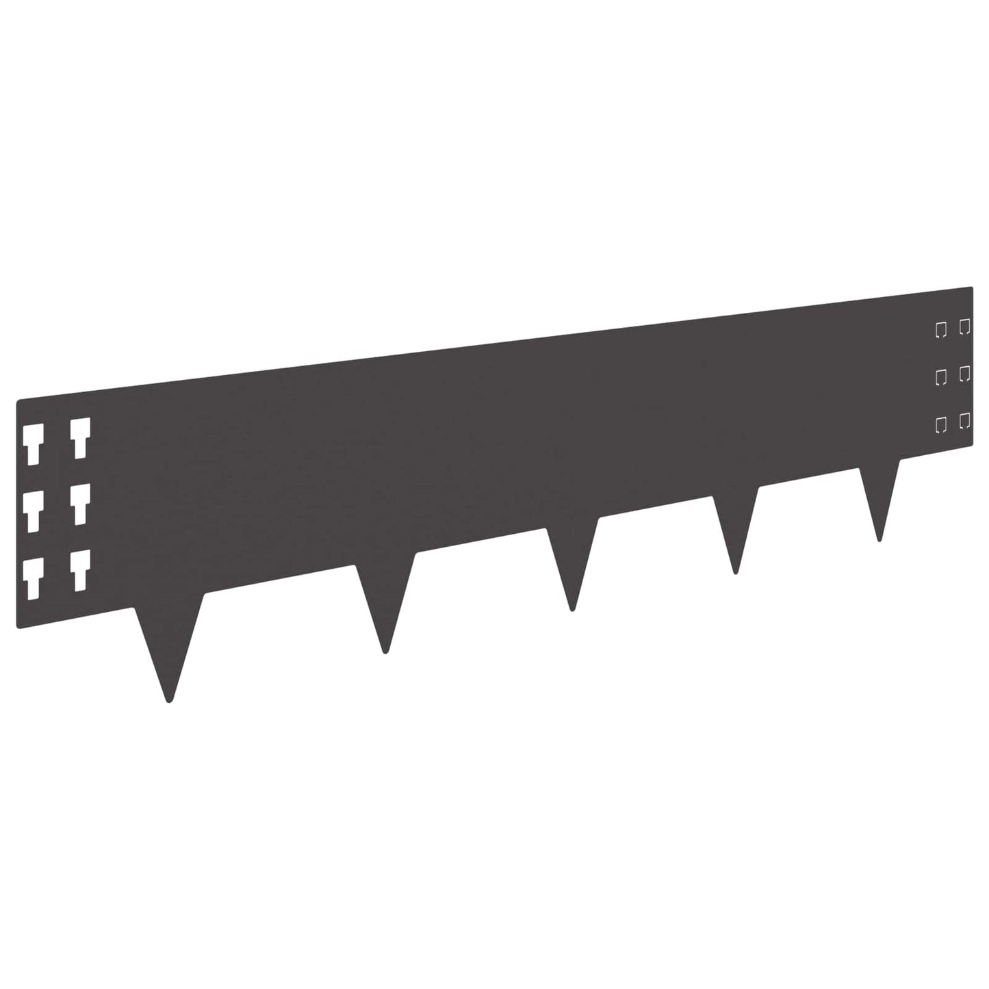 Lawn Edging 10 pcs 100 x 25 cm Steel Black