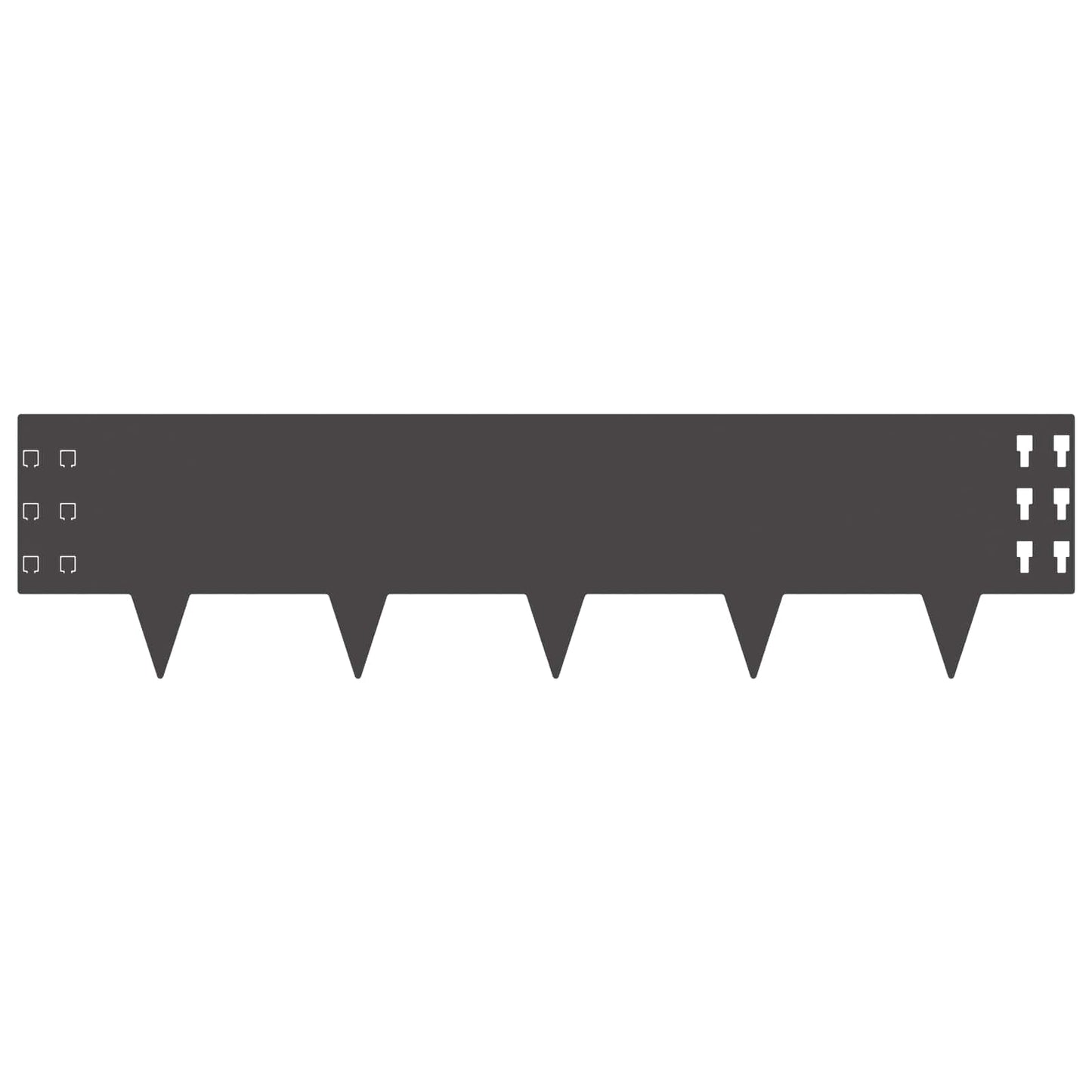 Lawn Edging 10 pcs 100 x 25 cm Steel Black