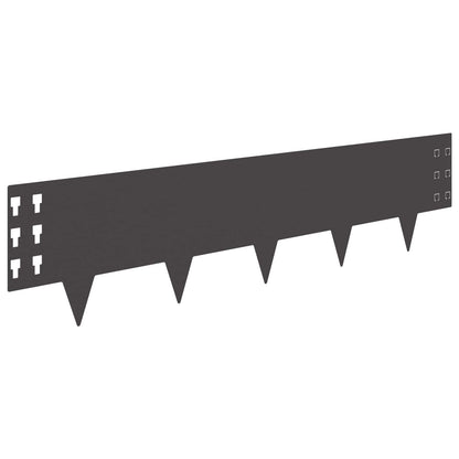 Lawn Edging 20 pcs 100 x 25 cm Steel Black