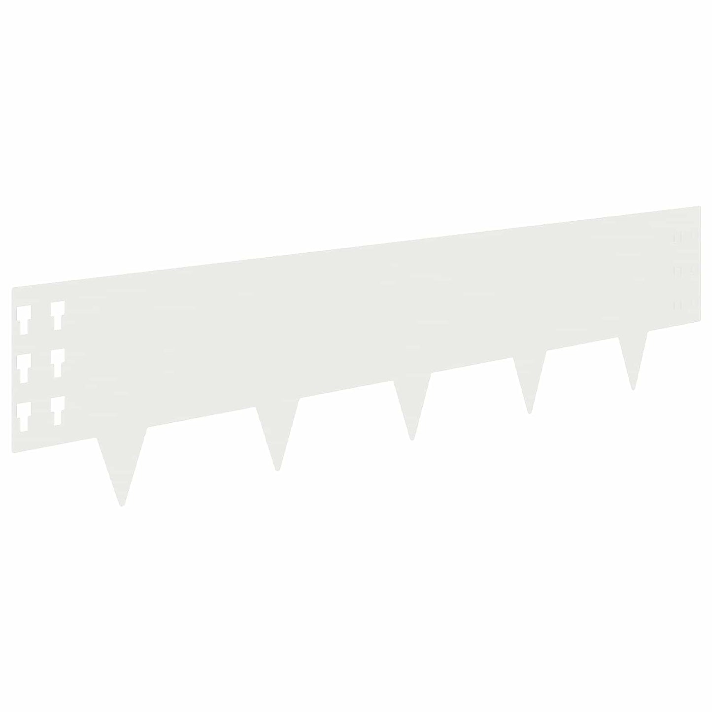 Lawn Edging 10 pcs 100 x 25 cm Steel White