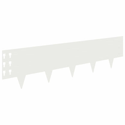 Lawn Edging 10 pcs 100 x 25 cm Steel White