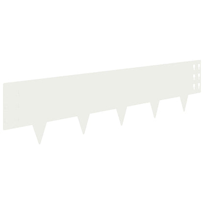 Lawn Edging 20 pcs 100 x 25 cm Steel White