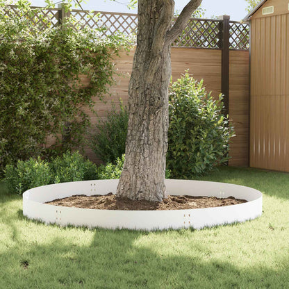 Lawn Edging 30 pcs 100 x 25 cm Steel White