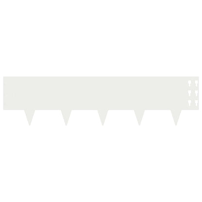 Lawn Edging 30 pcs 100 x 25 cm Steel White