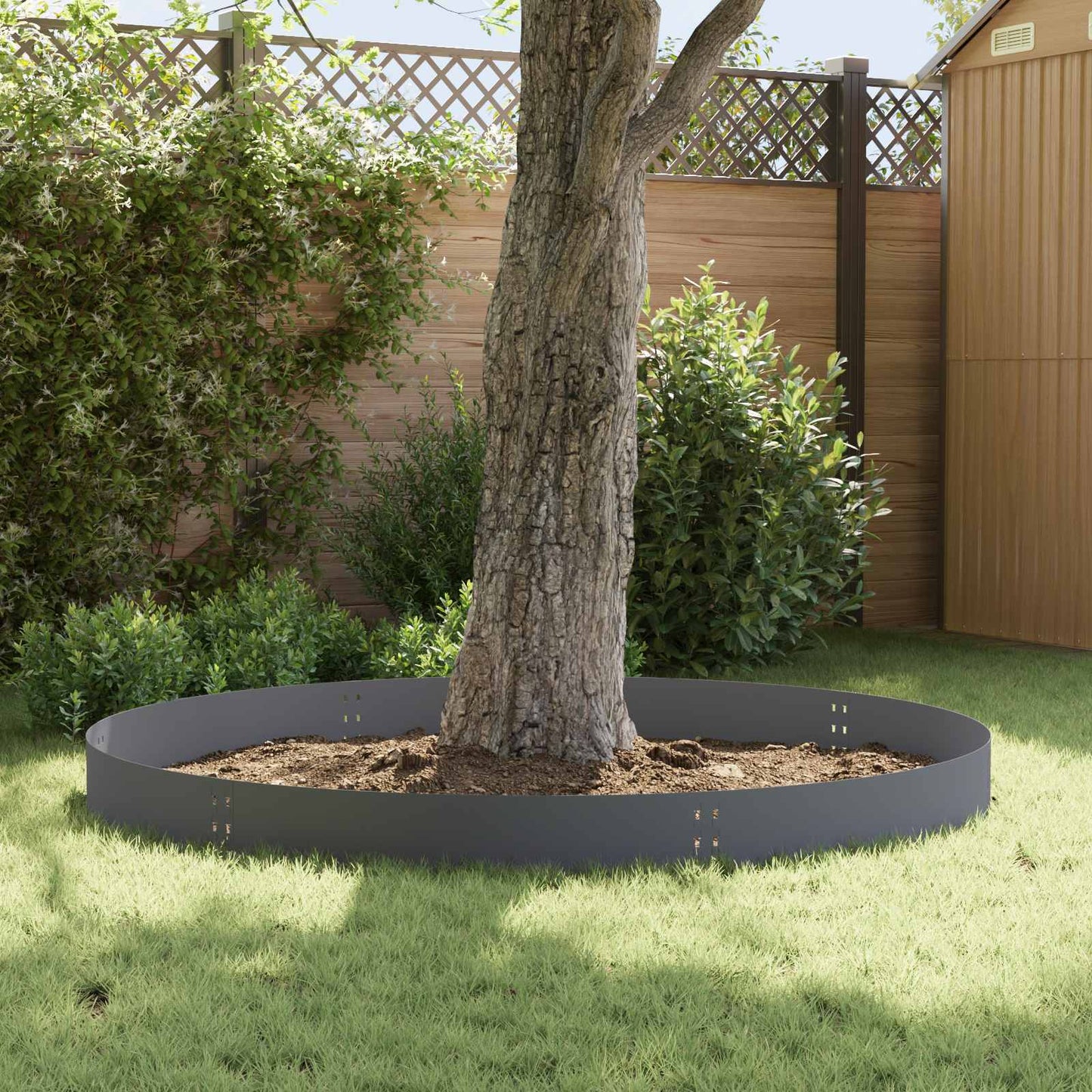Lawn Edging 10 pcs 100 x 25 cm Steel Anthracite