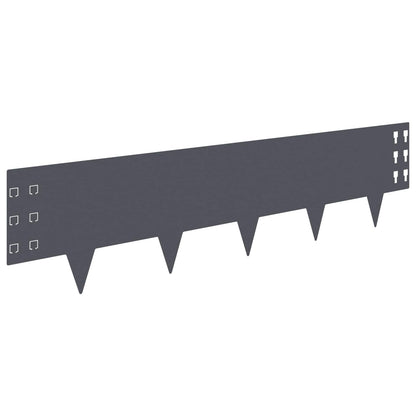 Lawn Edging 30 pcs 100 x 25 cm Steel Anthracite