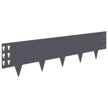 Lawn Edging 30 pcs 100 x 25 cm Steel Anthracite