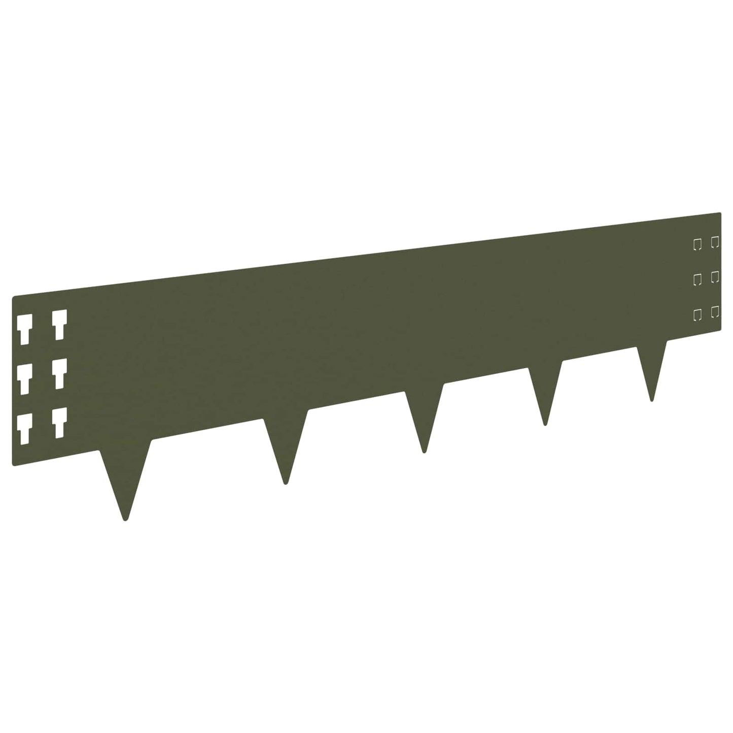Lawn Edging 10 pcs 100 x 25 cm Steel Olive Green