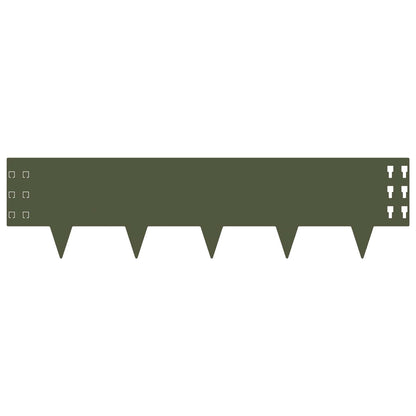Lawn Edging 20 pcs 100 x 25 cm Steel Olive Green