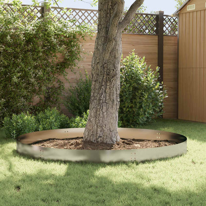 Lawn Edging 10 pcs 100 x 25 cm Steel Silver
