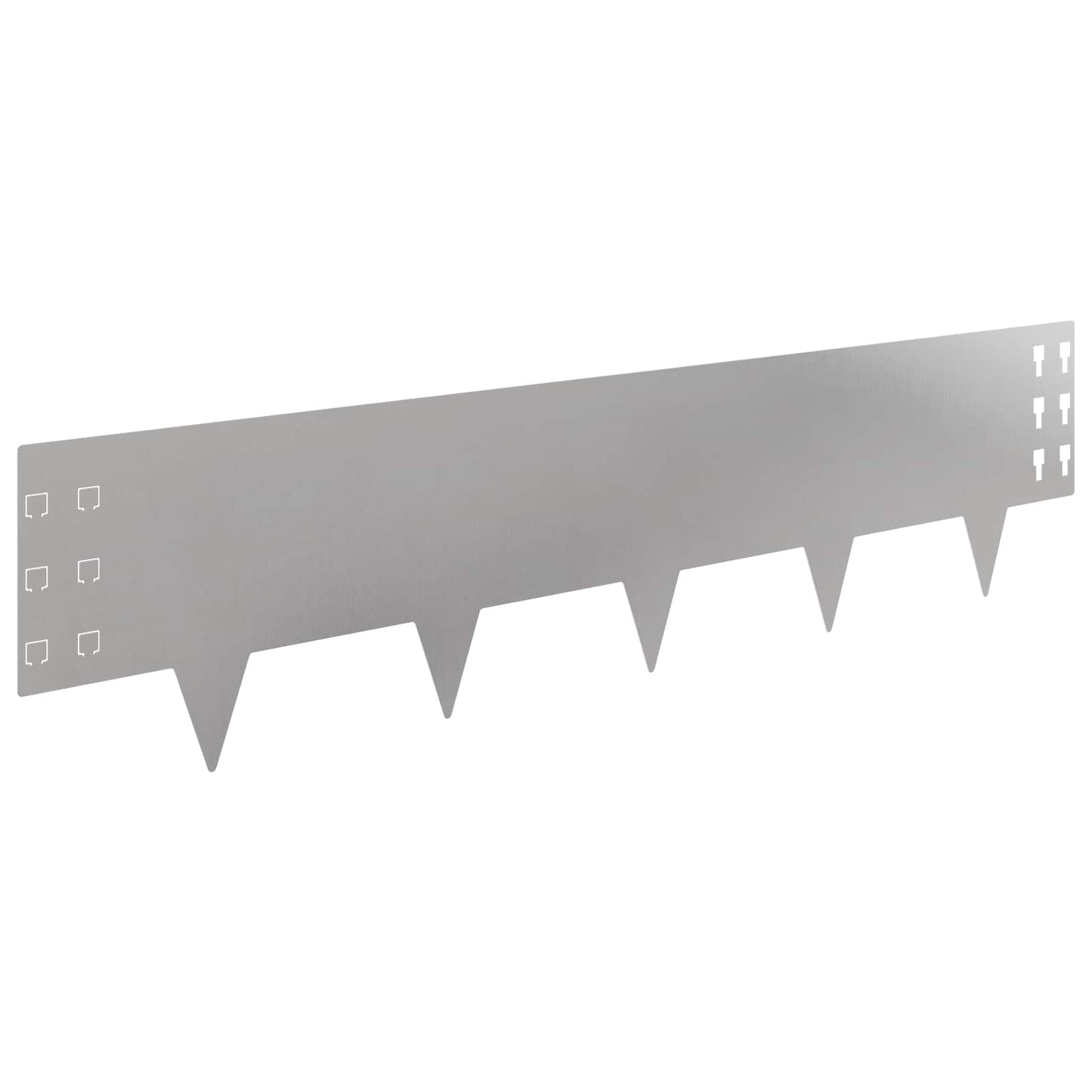Lawn Edging 10 pcs 100 x 25 cm Steel Silver