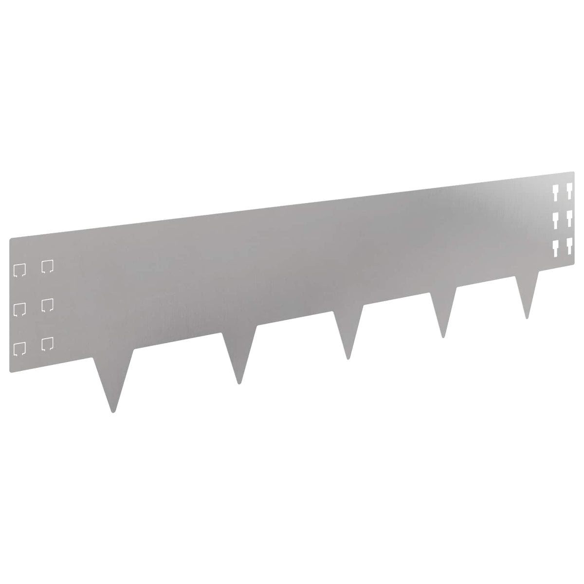 Lawn Edging 10 pcs 100 x 25 cm Steel Silver