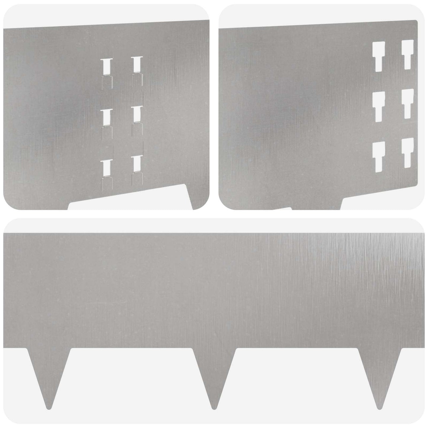 Lawn Edging 30 pcs 100 x 25 cm Steel Silver