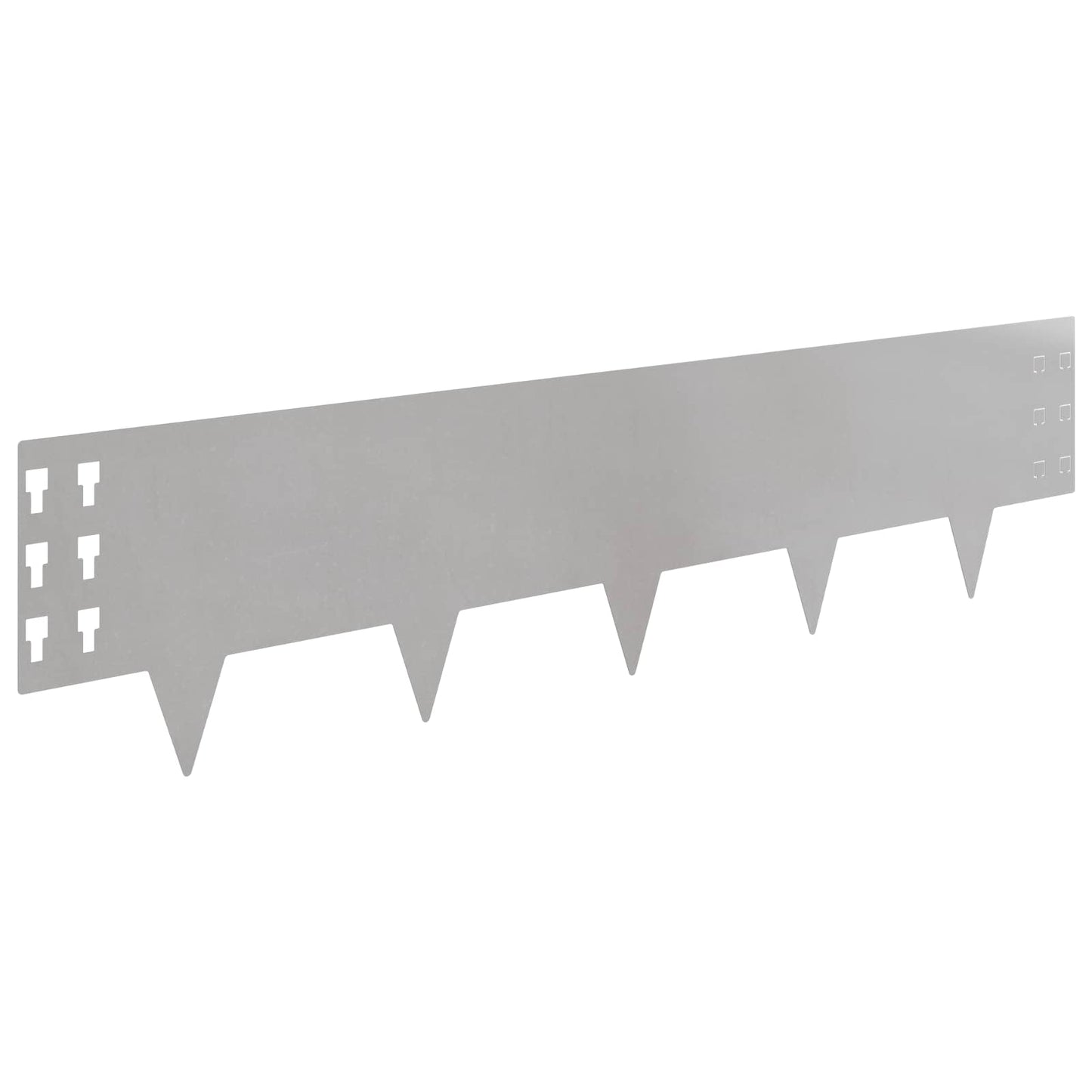 Lawn Edging 30 pcs 100 x 25 cm Steel Silver