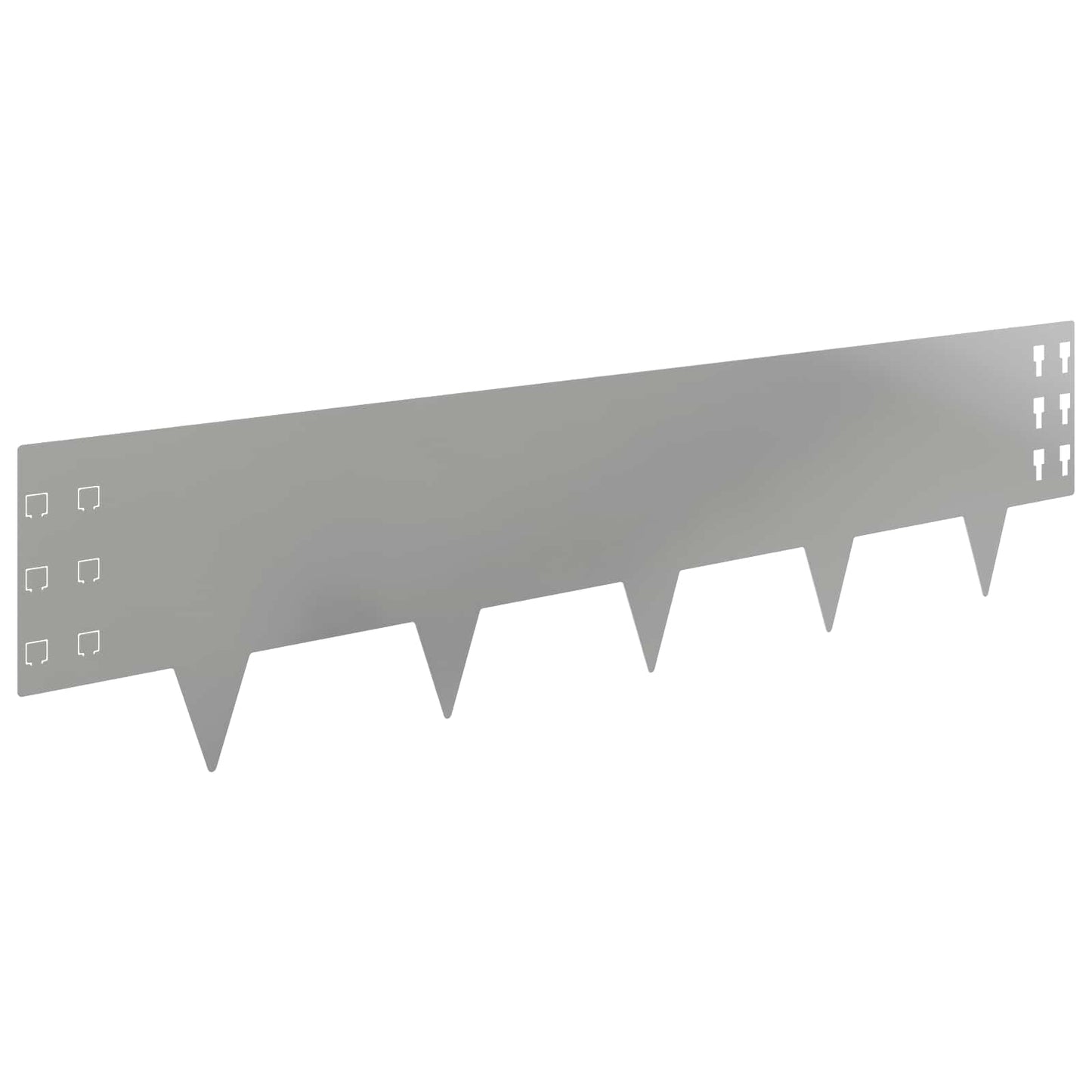 Lawn Edging 10 pcs 100 x 25 cm Steel Silver