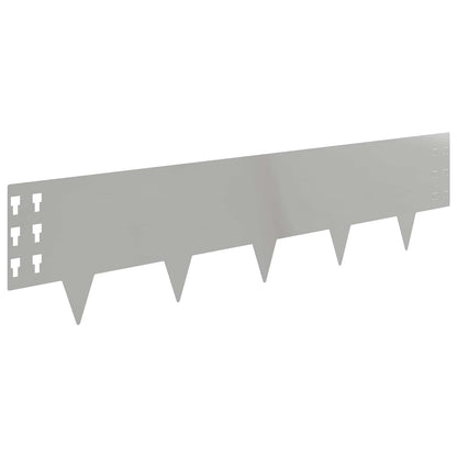 Lawn Edging 10 pcs 100 x 25 cm Steel Silver