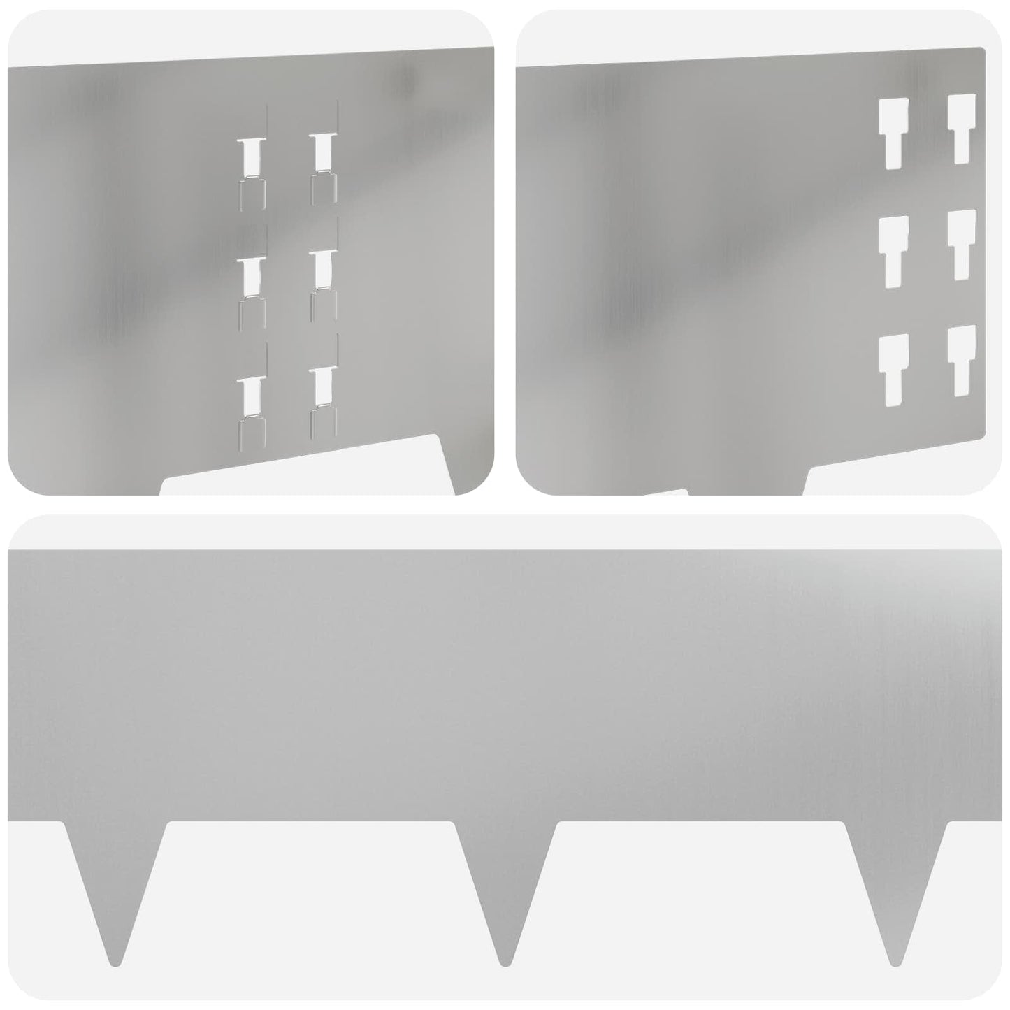 Lawn Edging 20 pcs 100 x 25 cm Steel Silver