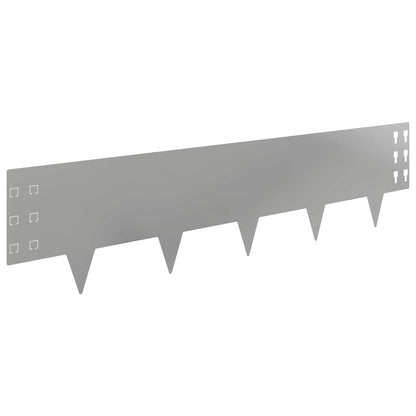 Lawn Edging 20 pcs 100 x 25 cm Steel Silver