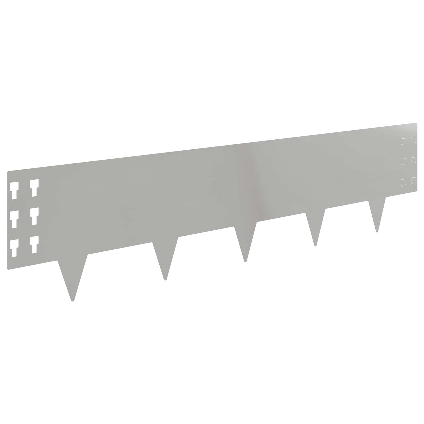 Lawn Edging 20 pcs 100 x 25 cm Steel Silver