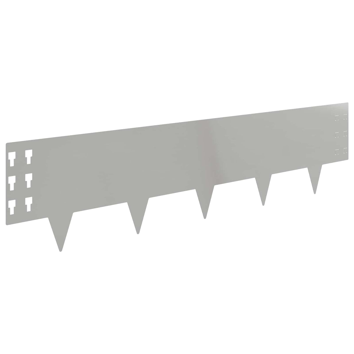 Lawn Edging 30 pcs 100 x 25 cm Steel Silver