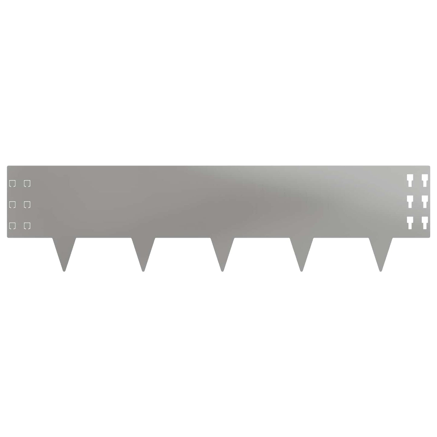 Lawn Edging 30 pcs 100 x 25 cm Steel Silver
