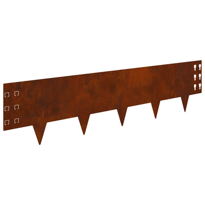 Lawn Edging 30 pcs 100 x 25 cm Steel Rusty