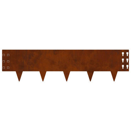 Lawn Edging 30 pcs 100 x 25 cm Steel Rusty