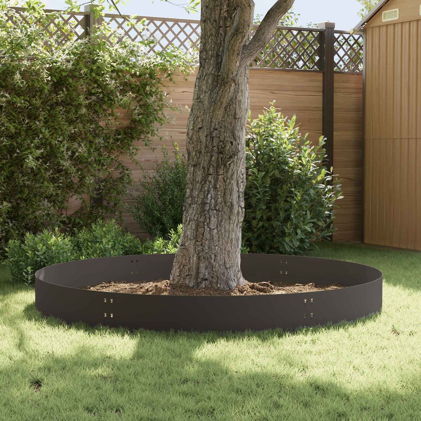 Lawn Edging 10 pcs 100 x 30 cm Steel Black