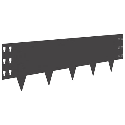 Lawn Edging 10 pcs 100 x 30 cm Steel Black
