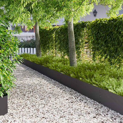 Lawn Edging 20 pcs 100 x 30 cm Steel Black