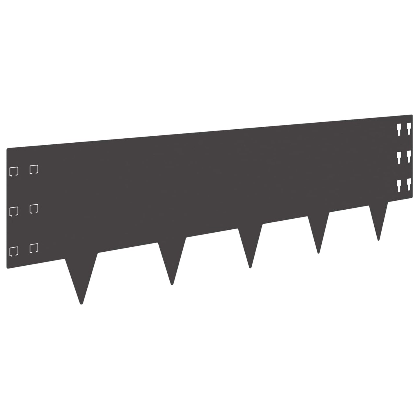 Lawn Edging 30 pcs 100 x 30 cm Steel Black