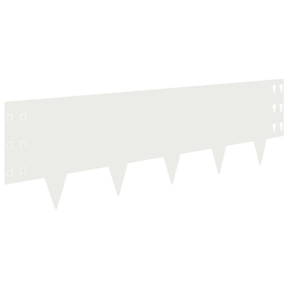 Lawn Edging 10 pcs 100 x 30 cm Steel White