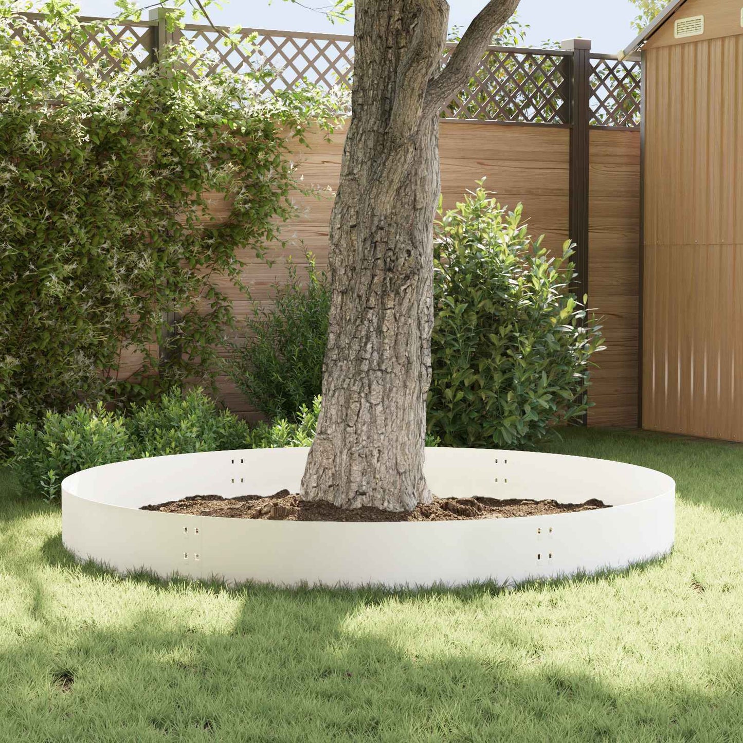 Lawn Edging 30 pcs 100 x 30 cm Steel White