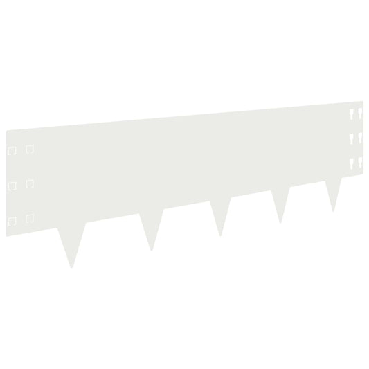 Lawn Edging 30 pcs 100 x 30 cm Steel White
