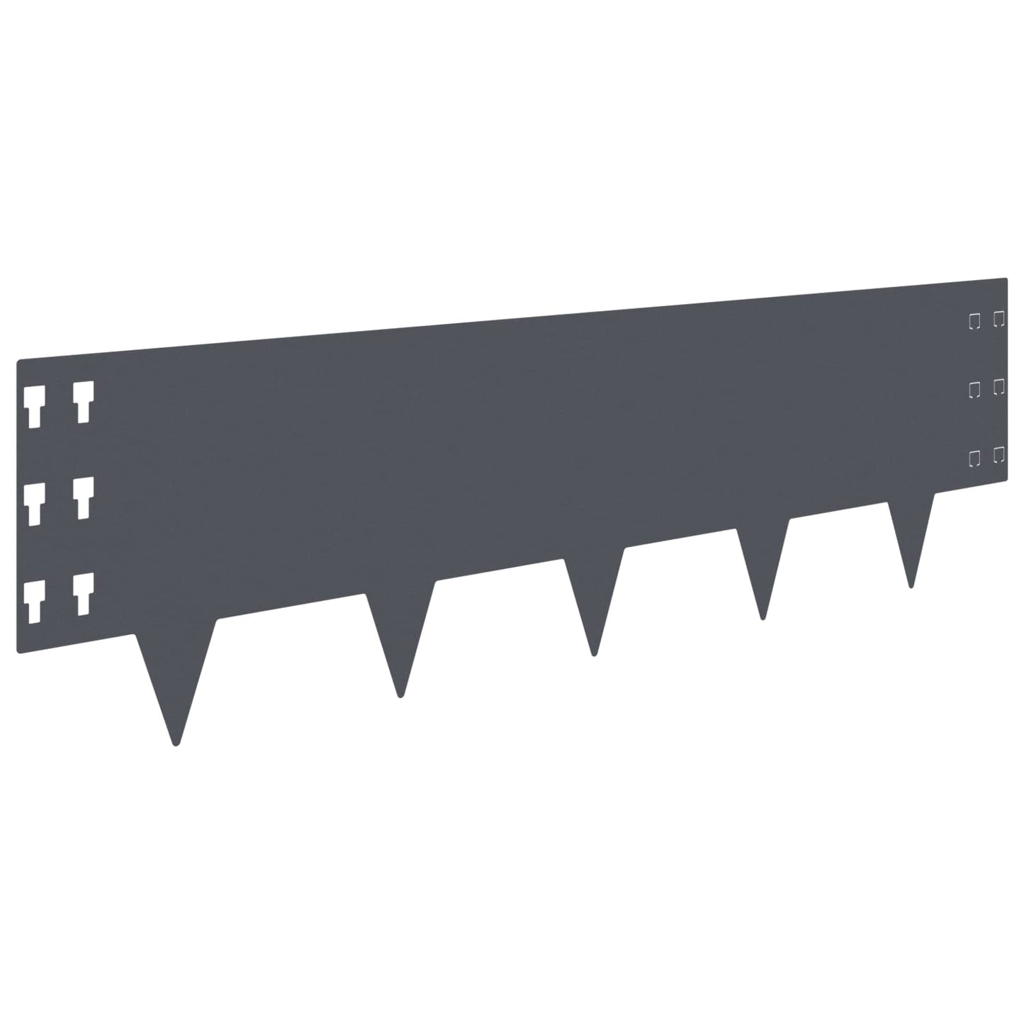 Lawn Edging 10 pcs 100 x 30 cm Steel Anthracite