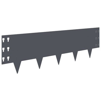 Lawn Edging 20 pcs 100 x 30 cm Steel Anthracite