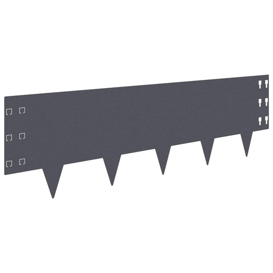 Lawn Edging 30 pcs 100 x 30 cm Steel Anthracite