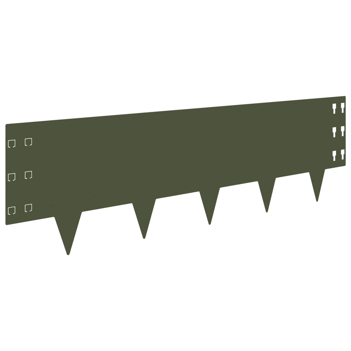 Lawn Edging 10 pcs 100 x 30 cm Steel Olive Green