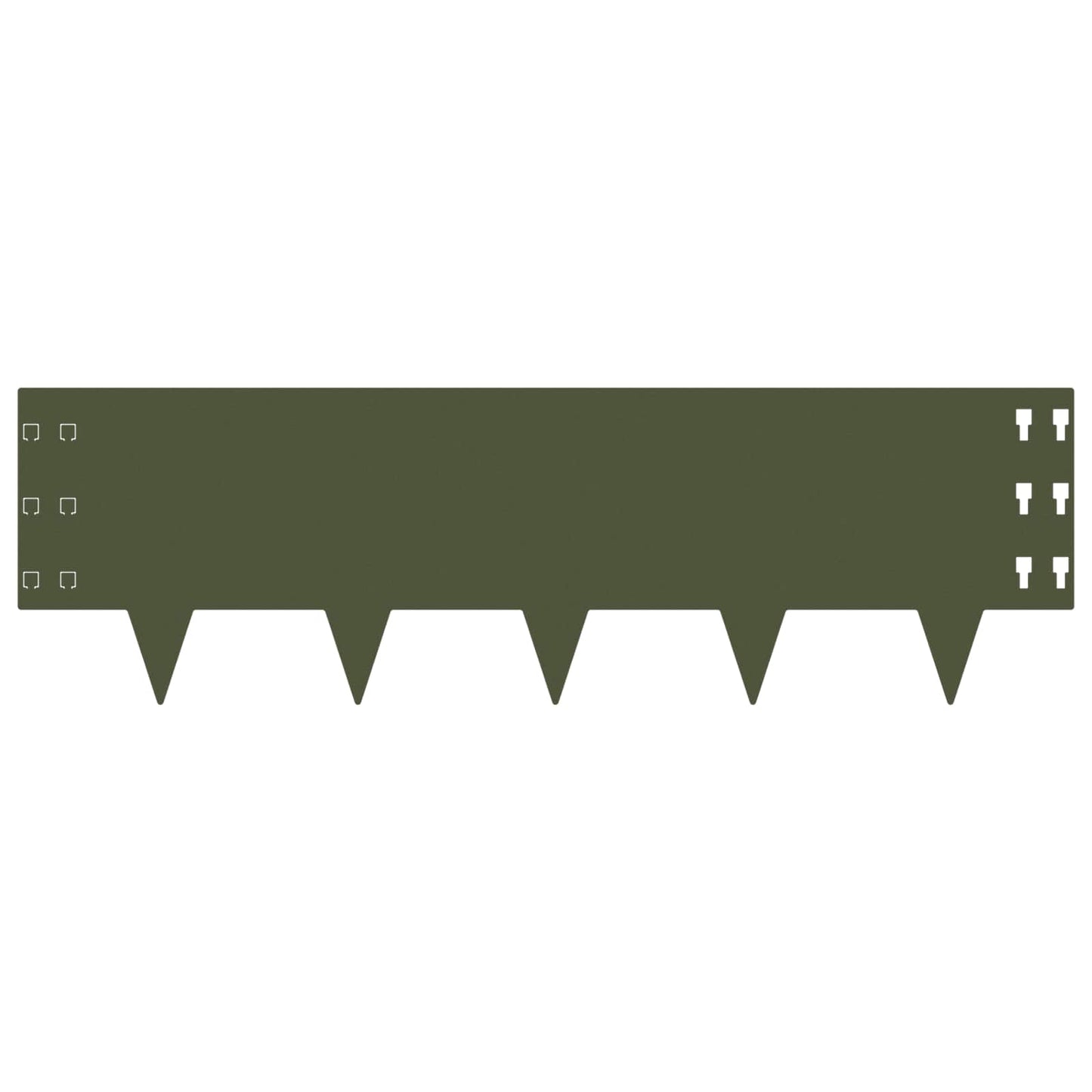 Lawn Edging 10 pcs 100 x 30 cm Steel Olive Green