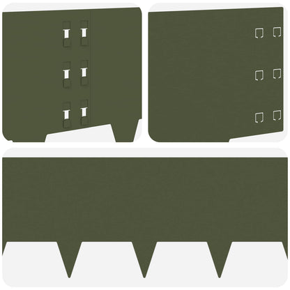 Lawn Edging 20 pcs 100 x 30 cm Steel Olive Green