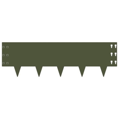 Lawn Edging 20 pcs 100 x 30 cm Steel Olive Green