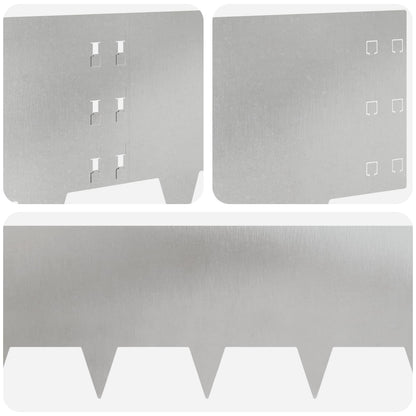 Lawn Edging 10 pcs 100 x 30 cm Steel Silver
