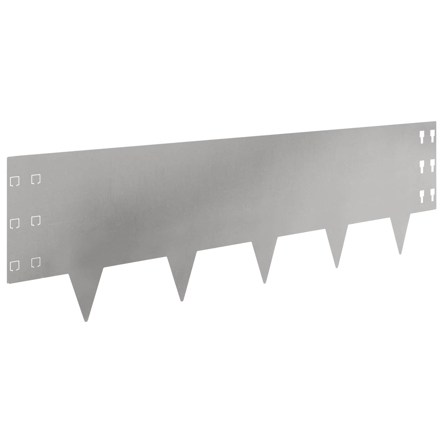 Lawn Edging 10 pcs 100 x 30 cm Steel Silver