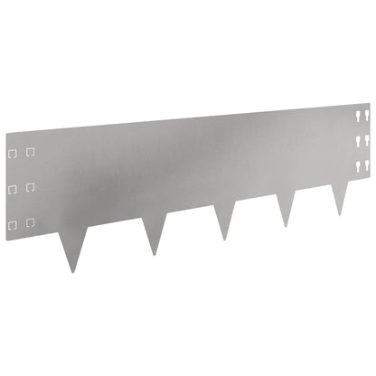 Lawn Edging 10 pcs 100 x 30 cm Steel Silver