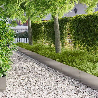 Lawn Edging 20 pcs 100 x 30 cm Steel Silver