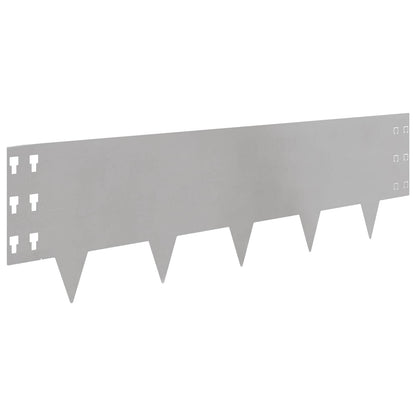 Lawn Edging 20 pcs 100 x 30 cm Steel Silver