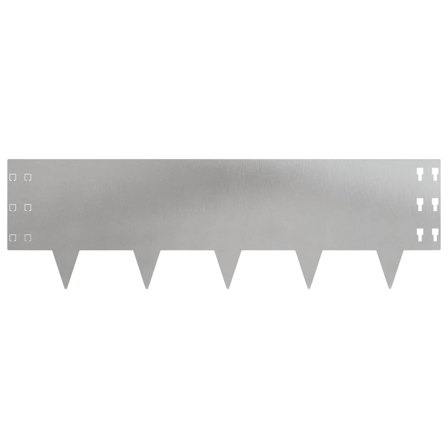 Lawn Edging 20 pcs 100 x 30 cm Steel Silver